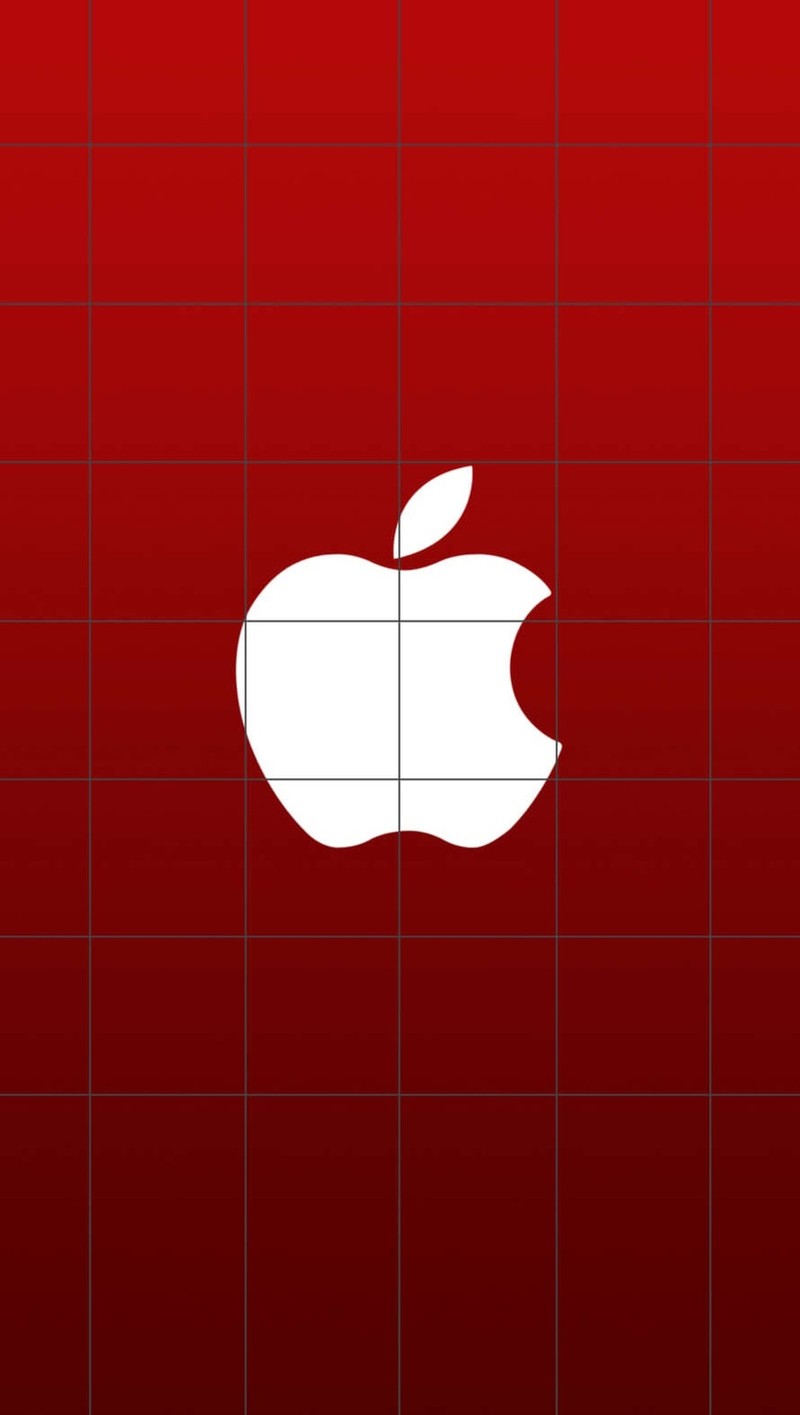 Логотип apple на красном фоне (яблоко, in red)