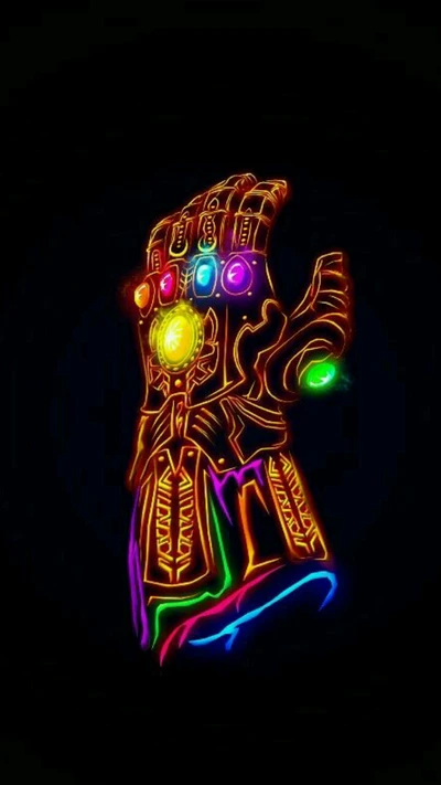 Glowing Infinity Gauntlet with Vibrant Infinity Stones