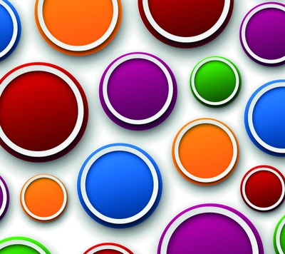 Vibrant Abstract Circles in a 3D Background