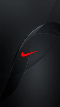 Galaxie noire abstraite avec logo rouge de Nike