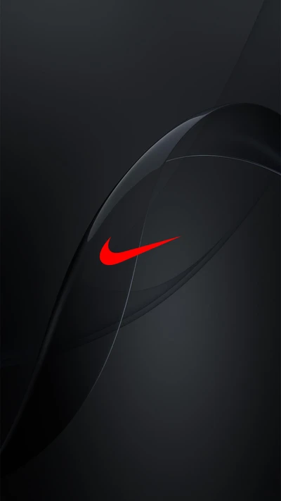 Galáxia negra abstrata com logotipo vermelho da Nike