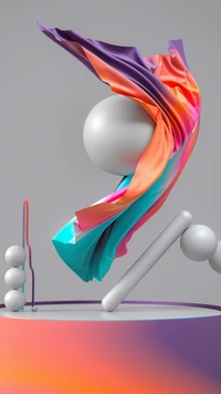 Surreal 3D Abstract Art with Flowing Textures and Vibrant Gradients