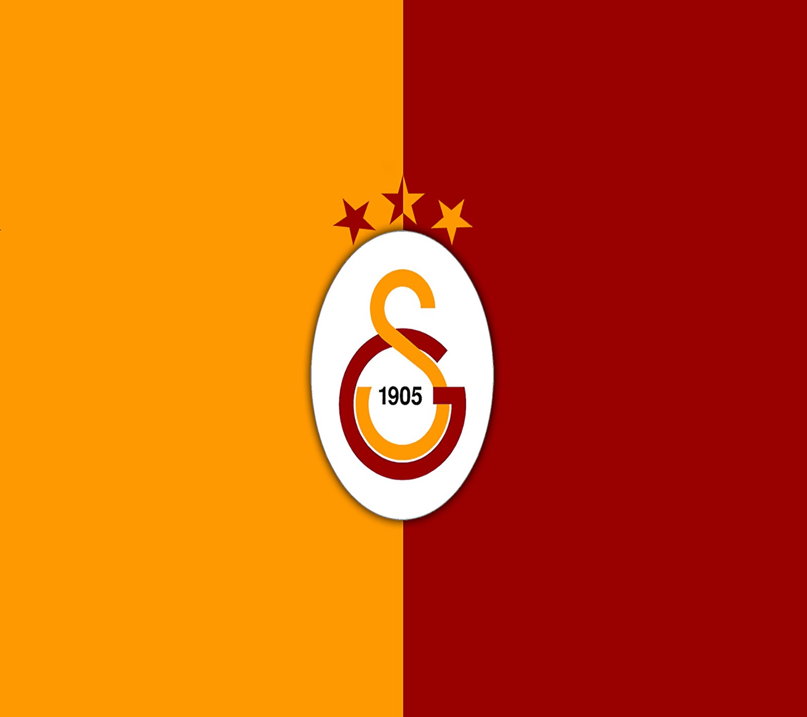 Un gros plan d'un logo de football sur un fond rouge et jaune (cimbom, galatasaray)