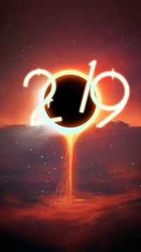 2019, heureux, nouveau, année, bon