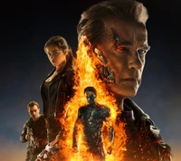 Epic Showdown Amidst Flames: Terminator's Legacy