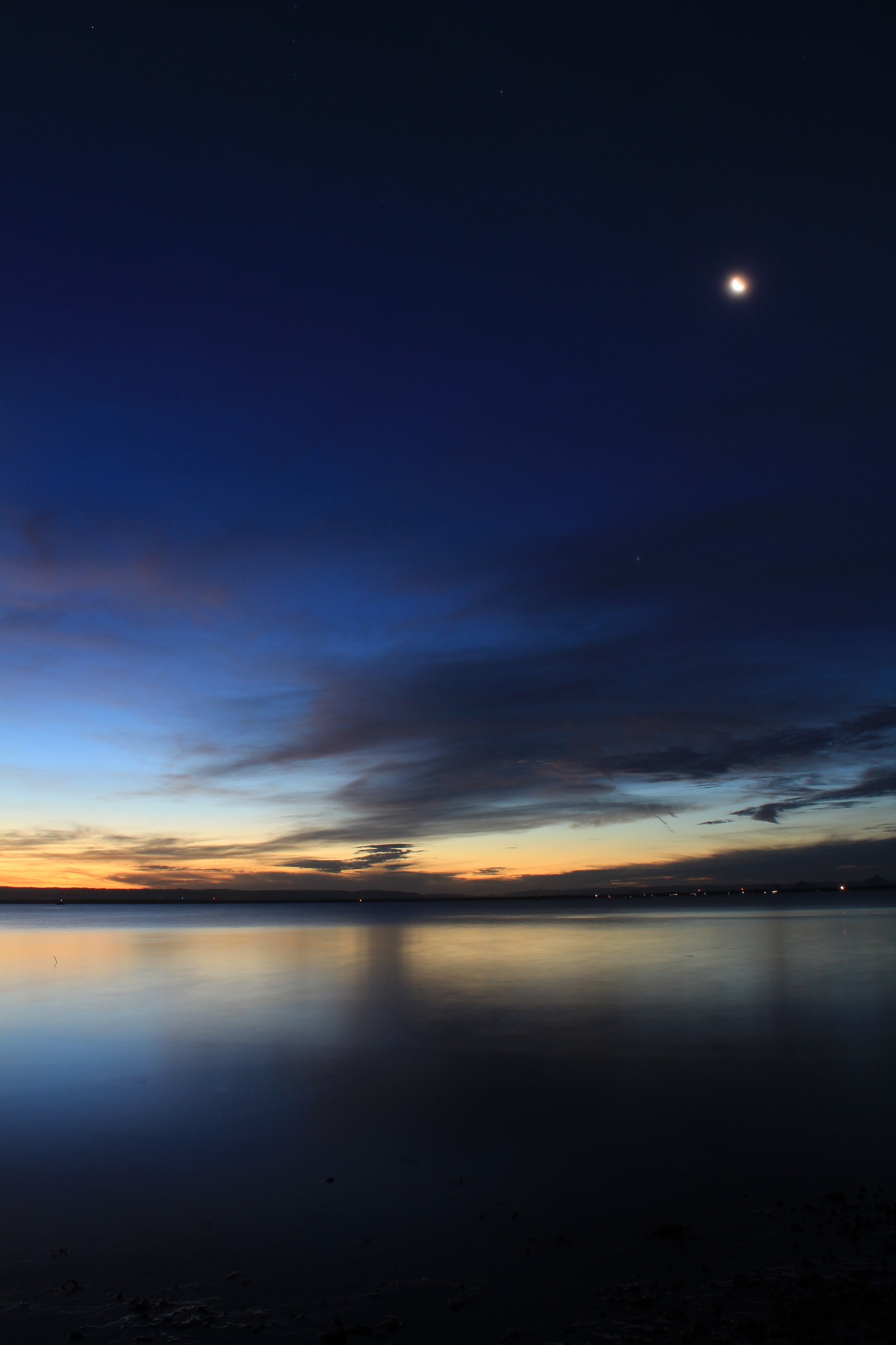 Lade horizont, sonnenuntergang, nacht, natur, wasser Hintergrund herunter