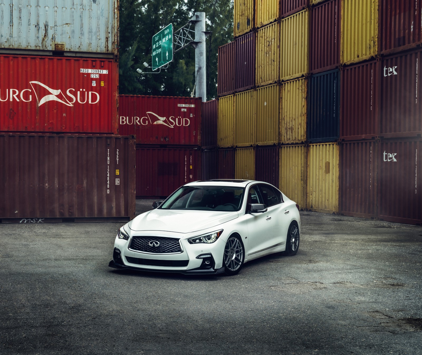 Lade infiniti q50, luxusautos, weiße autos, 5k, autos Hintergrund herunter