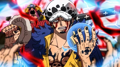 Trafalgar Law in Action: Dynamic Artwork from One Piece