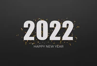 2022 Happy New Year Celebration on Dark Background