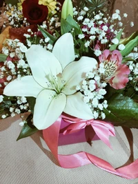 Elegant Floral Bouquet with White Lily and Vibrant Accents