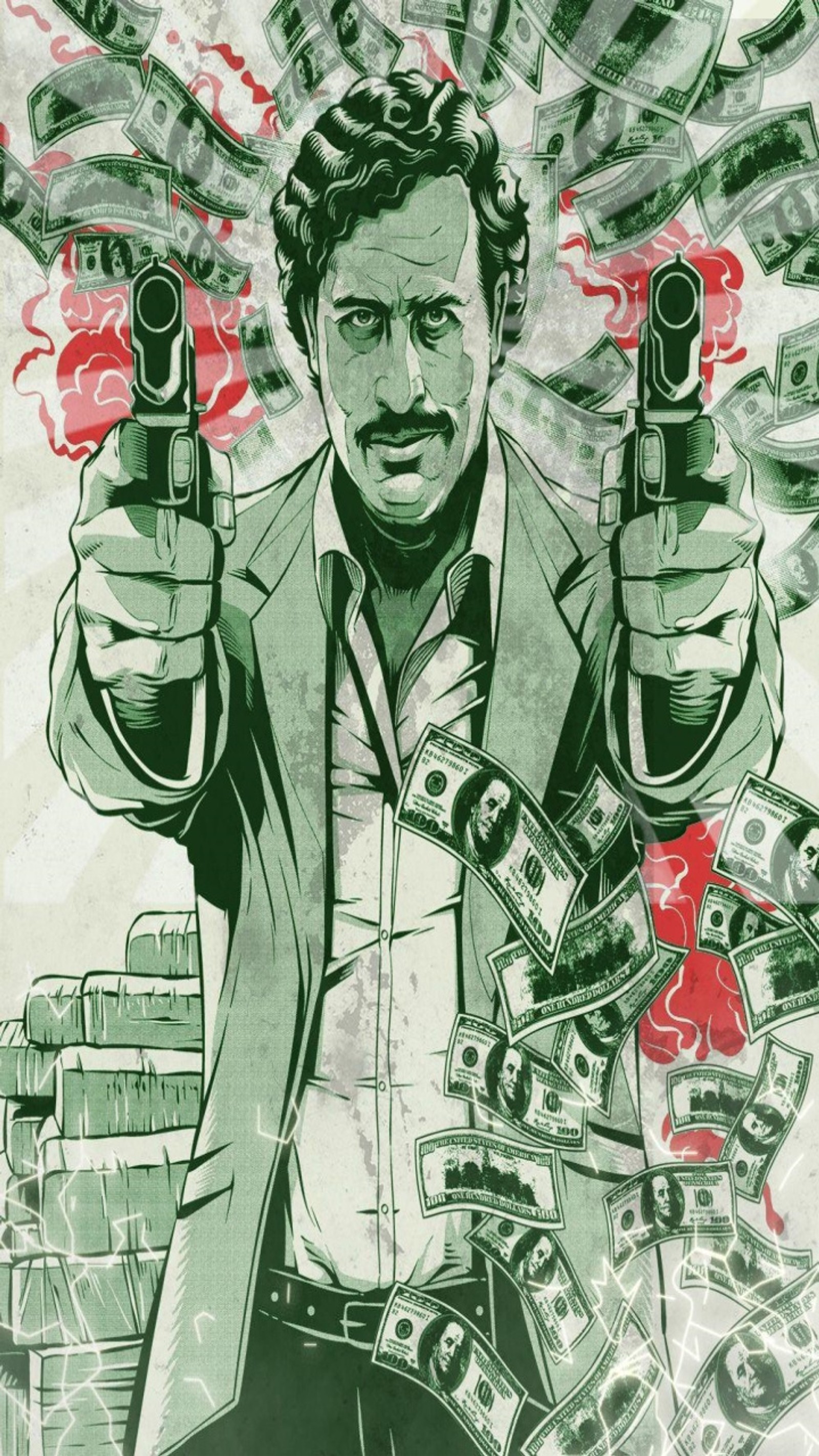 dragon, escobar, monkey, narcos, supreme wallpaper