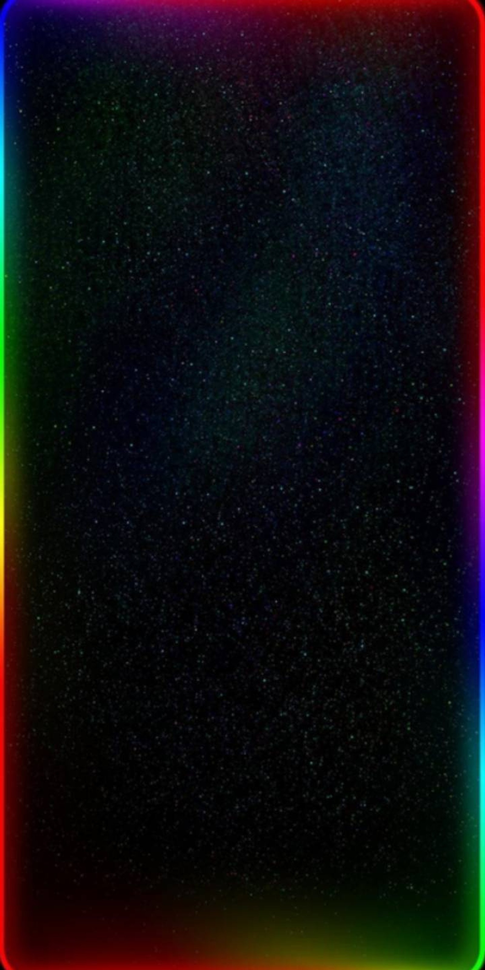 A close up of a neon frame with a black background (rainbow, space, neon, portal, fecklessabandon)