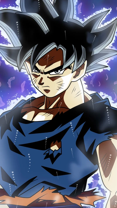 Goku potenciándose en el anime Dragon Ball