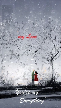 cute, love, lovers, paint wallpaper