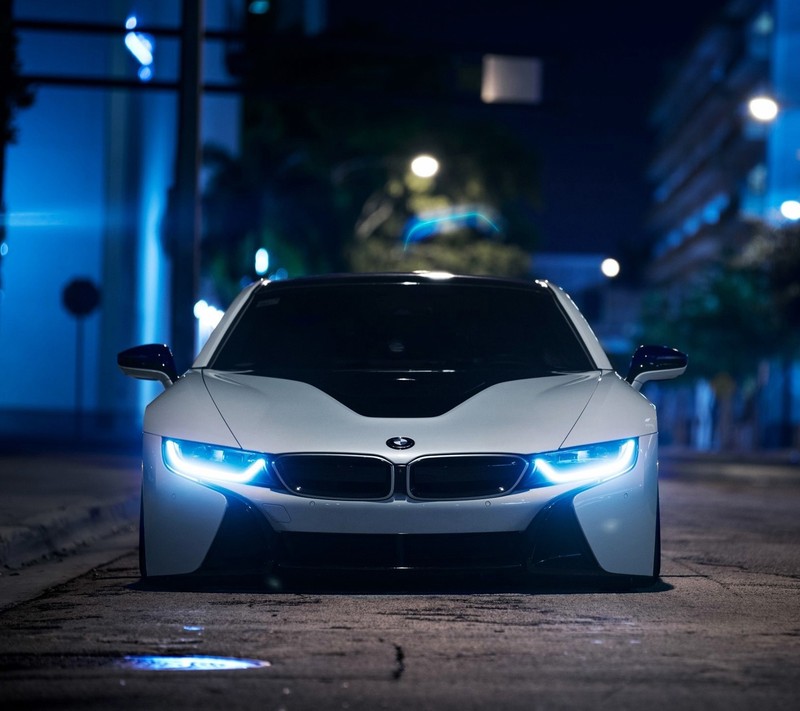 Концепт-кар bmw i8 в темноте (машины, обои машин, luxery cars)