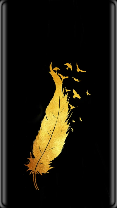 feather, gold, pikok, yellow