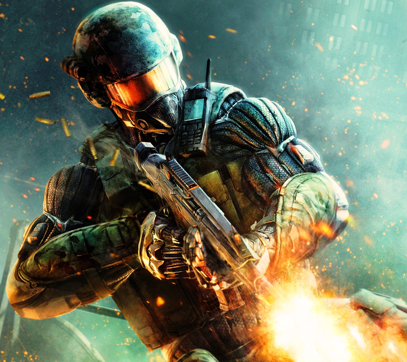 crysis, fire, weapon Download Wallpaper