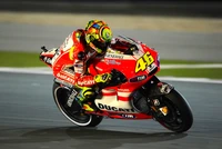 Piloto de MotoGP Ducati Valentino Rossi em ação