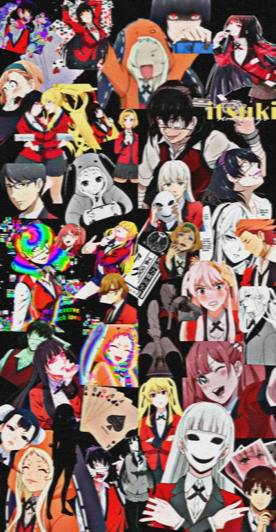 Collage de personajes de Kakegurui