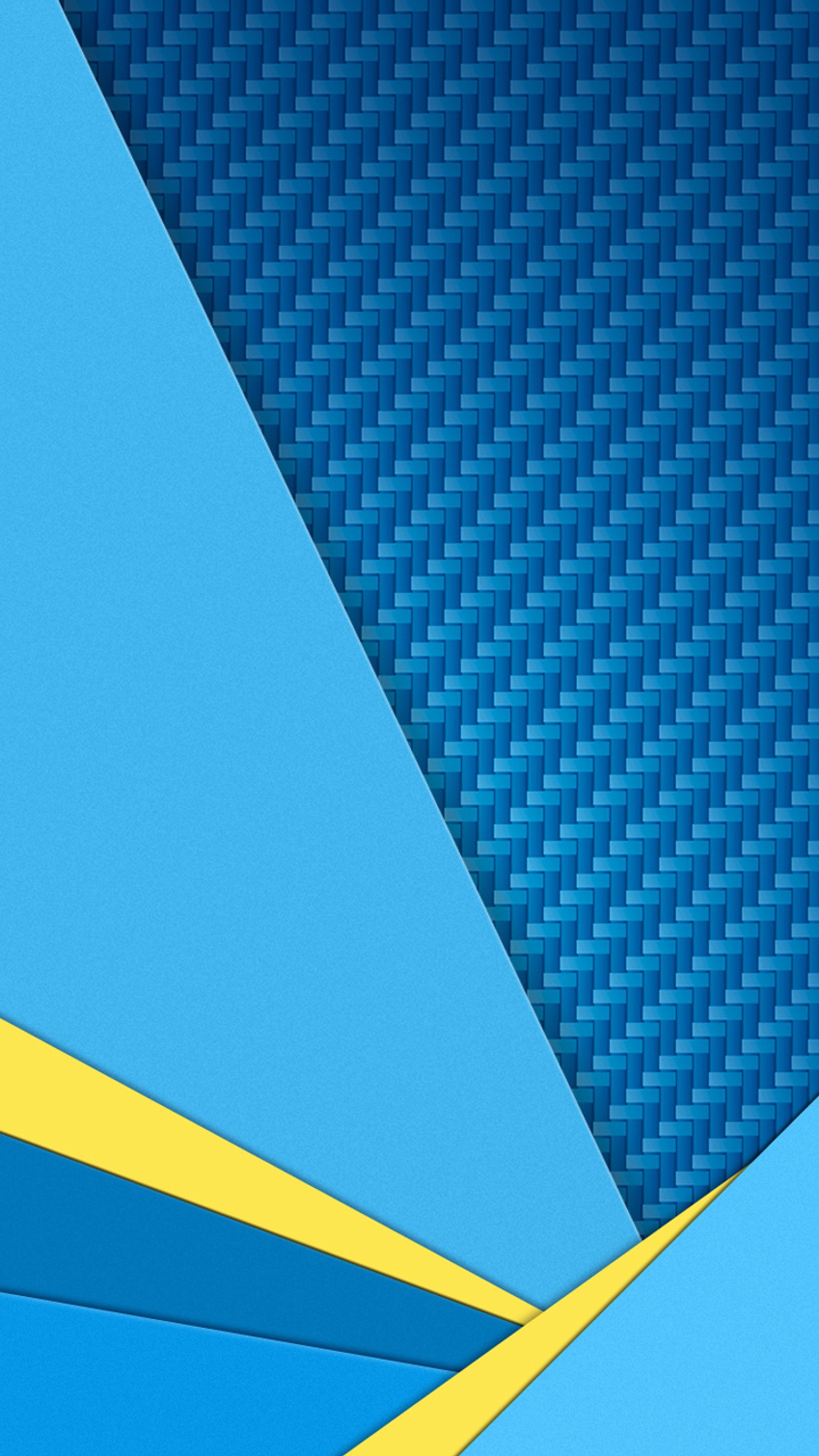 A close up of a blue and yellow abstract background with a diagonal pattern (720p, abstract, android, design, material)