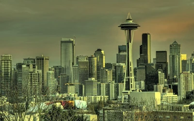 Seattle Skyline with Space Needle at Daytime