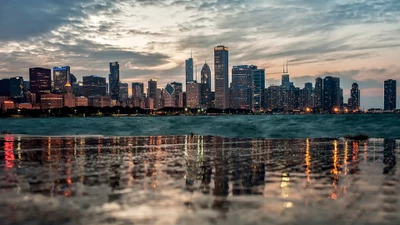 chicago, paysage urbain, ville, horizon, zone urbaine