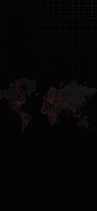 Mapa-múndi abstrato em marrom e preto com padrões geométricos