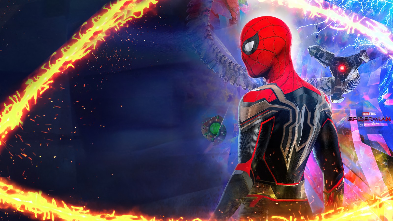 Spider-man dans le spider-verse (spider man pas de chemin à la maison, spider man no way home, spiderman, 2021, film)