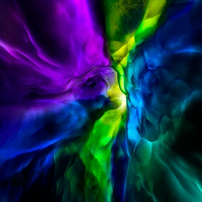 Vibrant Abstract Waves of Color for iPad Pro 4K Wallpaper