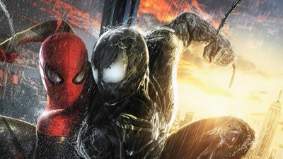 Spider-Man et Venom s'affrontent dans un affrontement dynamique de Marvel