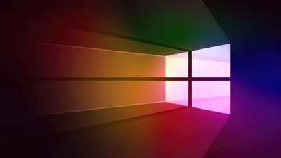 Papel de parede vibrante do desktop do Windows 10 com fundo de gradiente colorido