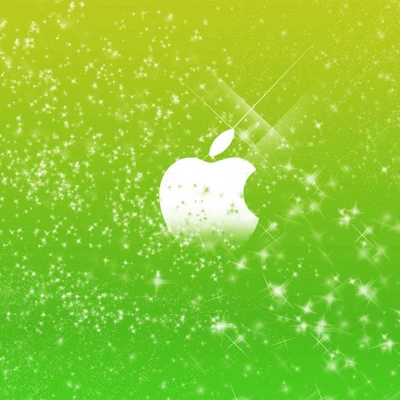 pomme, paillettes, vert, hd, logo