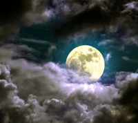 background night, clouds moon light