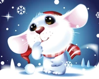 Whimsical Winter Mouse Celebrating Christmas in the Snow