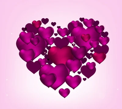 abstract, background, hearts, love, purple