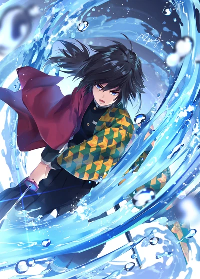 agua, anime, demon slayer, giyu tomioka, kimetsu no yaiba