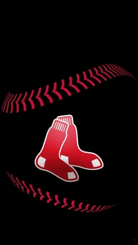 Boston Red Sox Logo on Baseball Texture