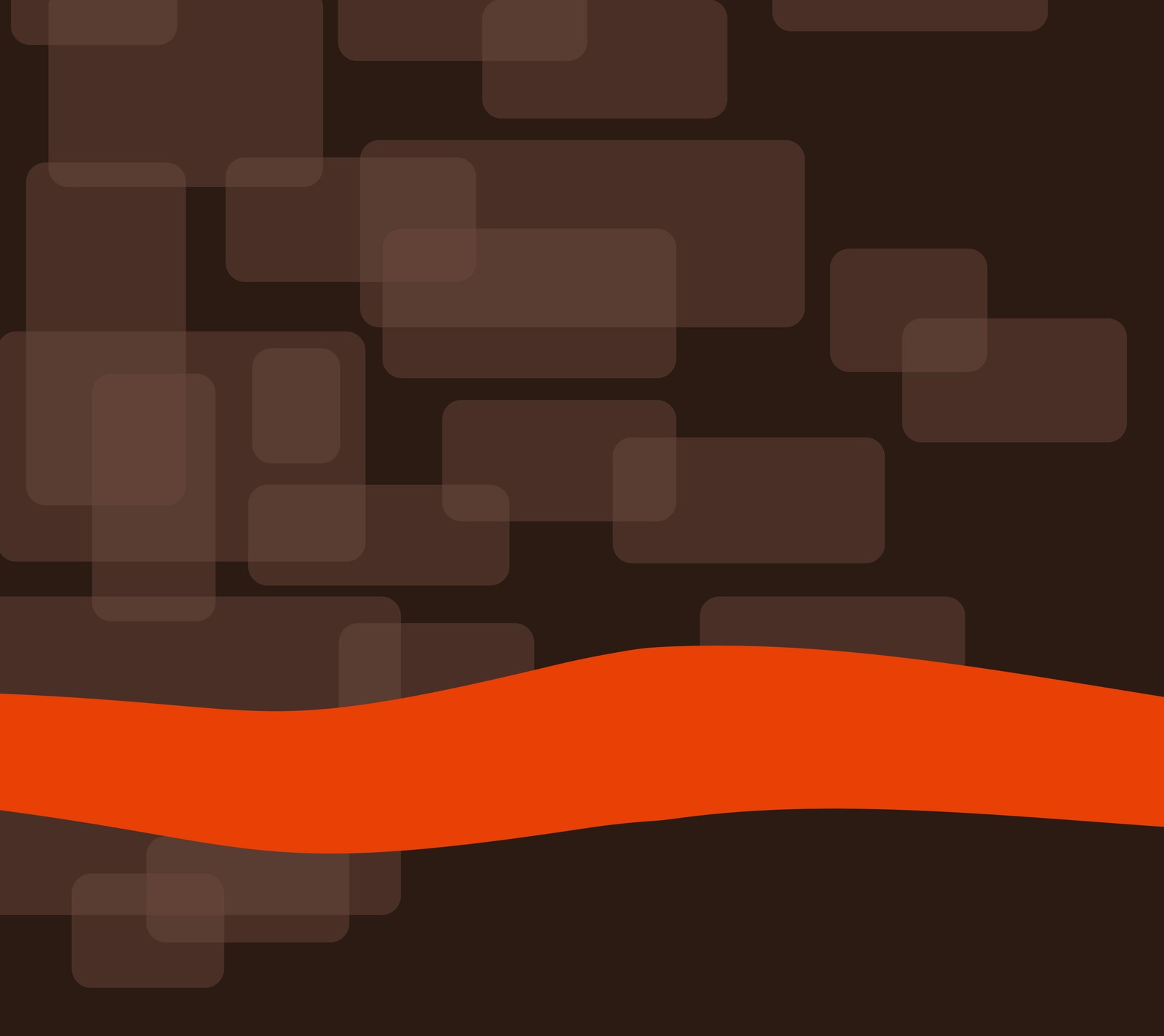 There is a brown and orange background with squares and a wave (art, brown, darkdroid, matte, orange)