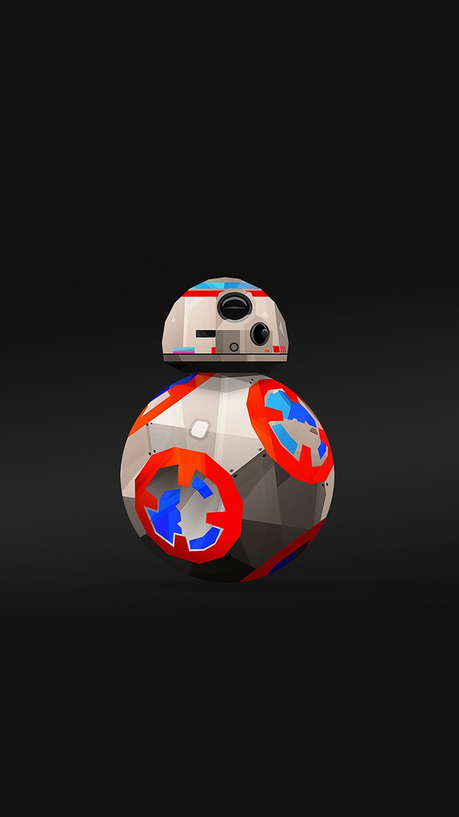 Крупный план робота bb-8 из звёздных войн на черном фоне (бб 8, bb8, звёздные войны, star wars)