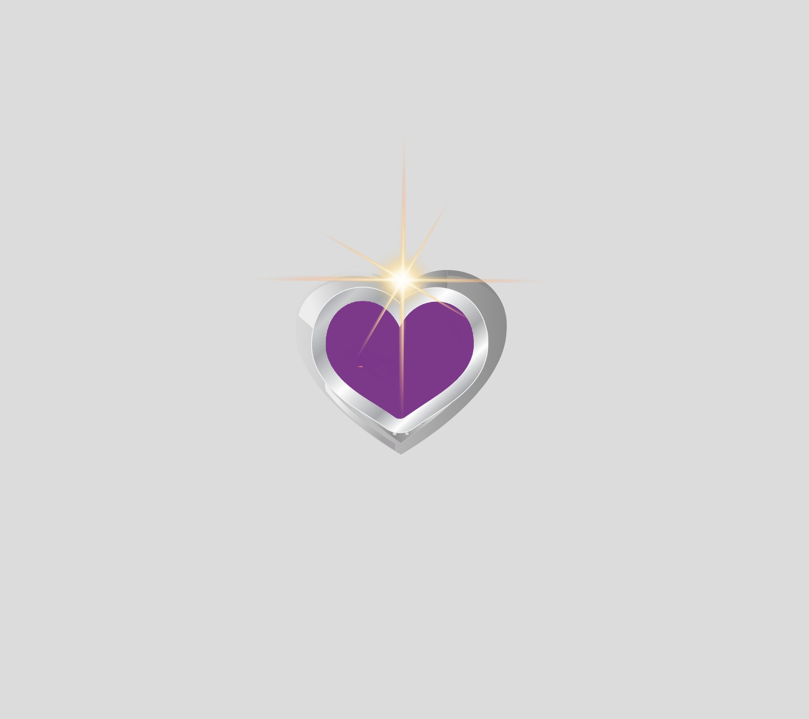 Un primer plano de un corazón con una estrella encima (diseño, corazón, púrpura)