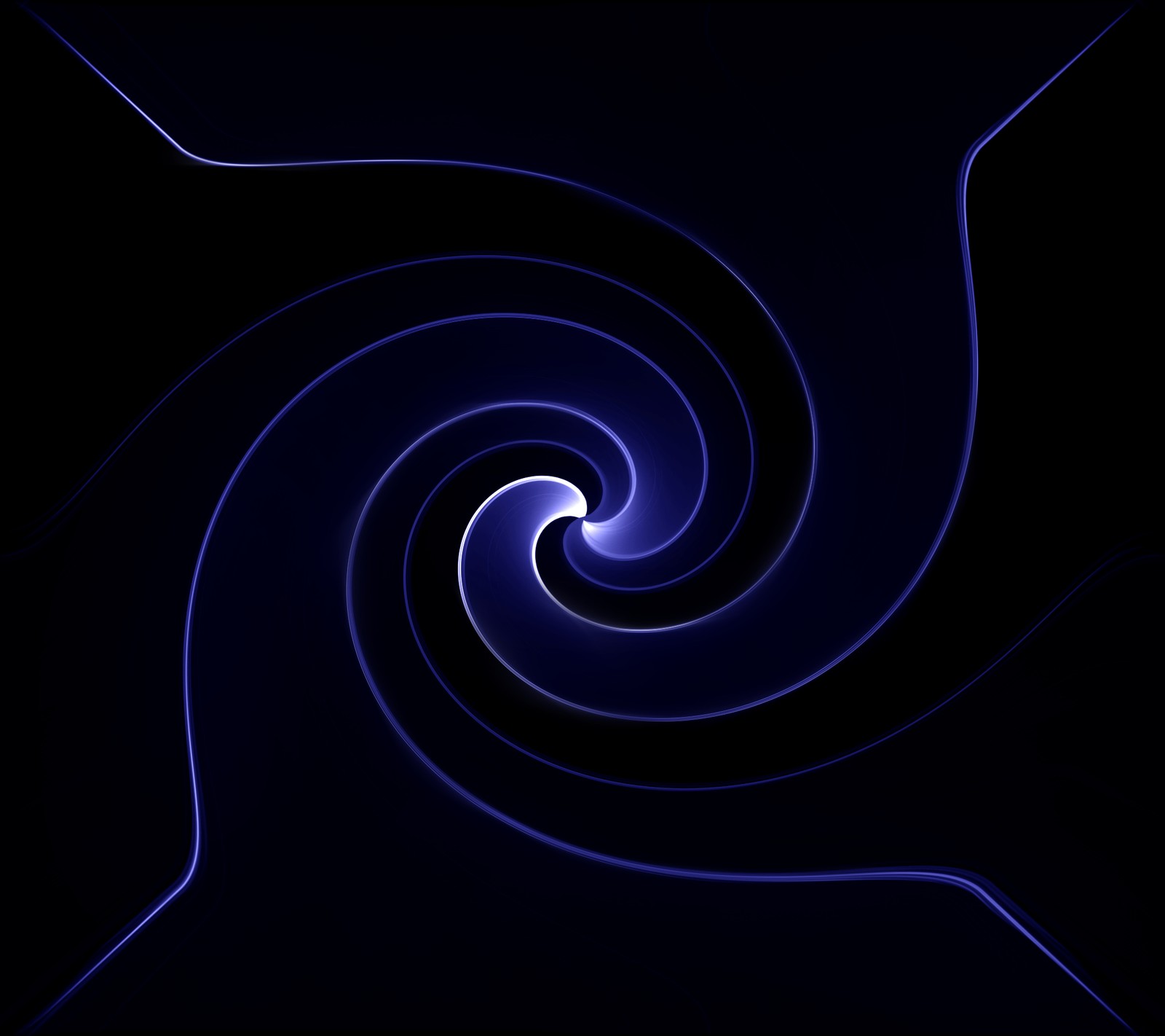 A close up of a blue spiral with a black background (abstract, flaretwirl, seamless)