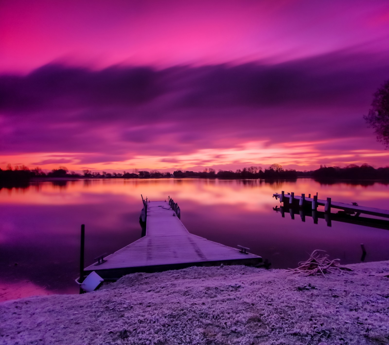 Lade hafen, eis, himmel, schnee, sonnenuntergang Hintergrund herunter