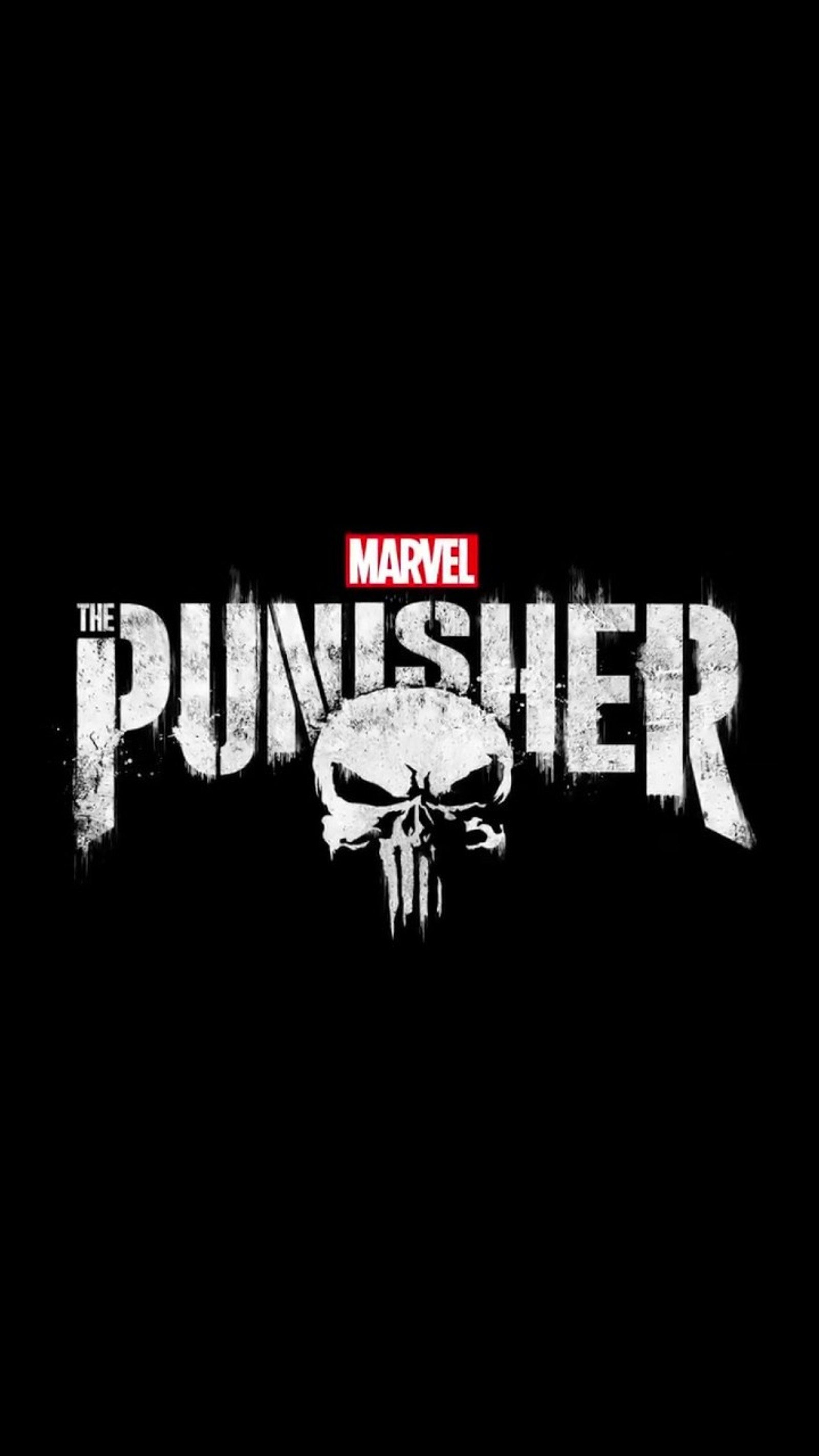 Das punisher-logo auf schwarzem hintergrund (frank castle, marvel, bestrafer)