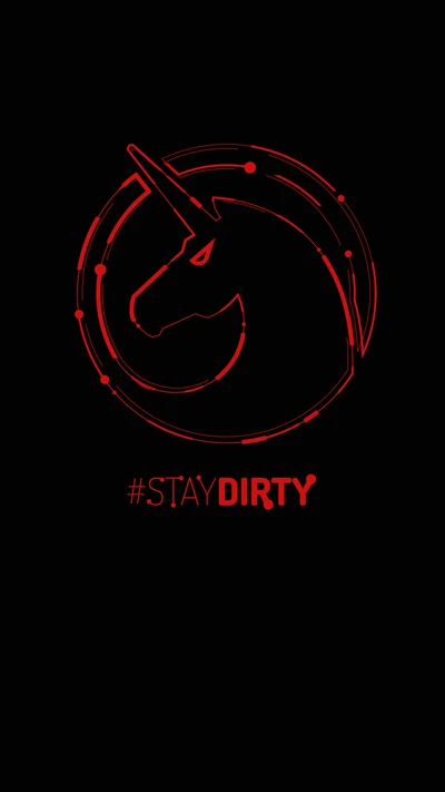 #StayDirty: Red Unicorn Logo for Android Modding Community