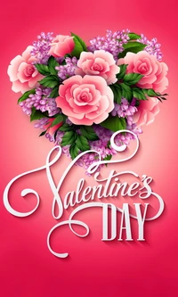 day, floral, heart, roses, valentines wallpaper