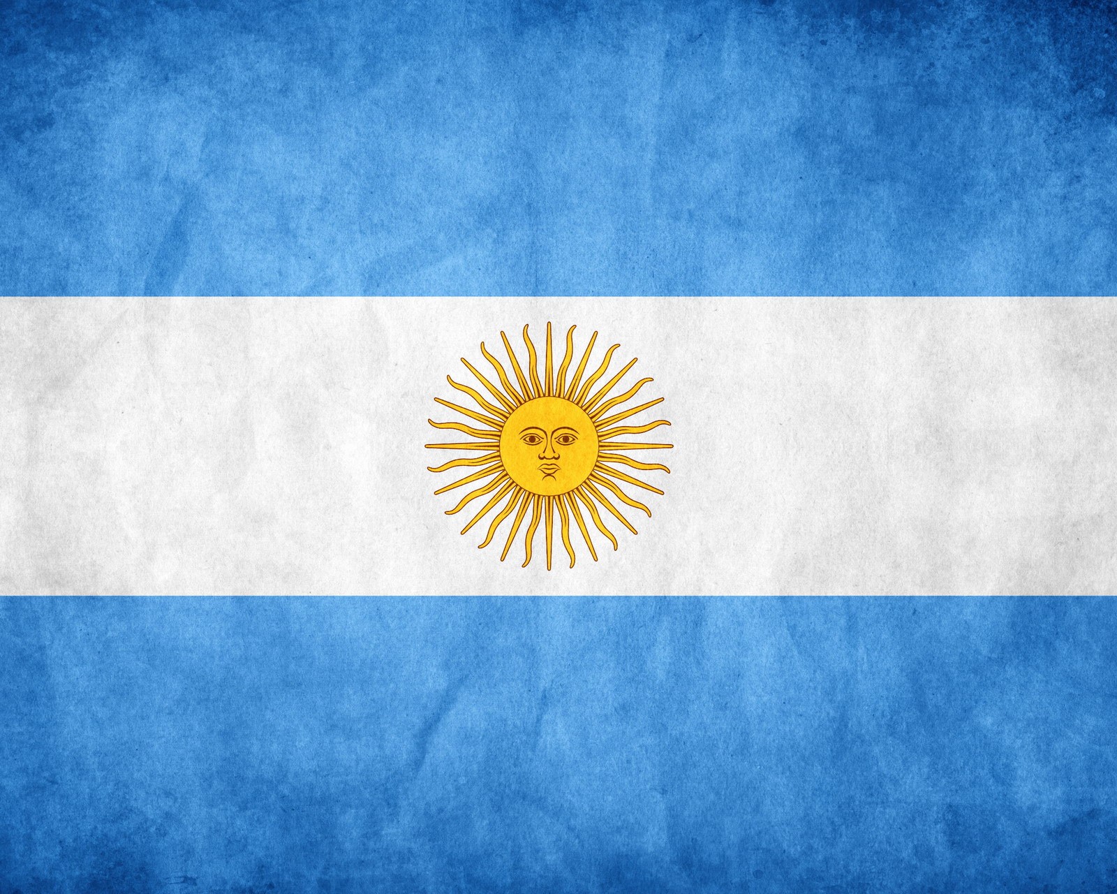 Le drapeau de l'argentine est peint sur un fond bleu et blanc. (argentine, latino america)