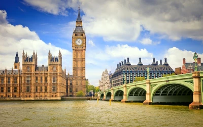 Palacio de Westminster y Big Ben con vistas al río Támesis