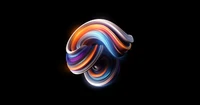 Vibrant Swirling Abstract Glow on Black Background