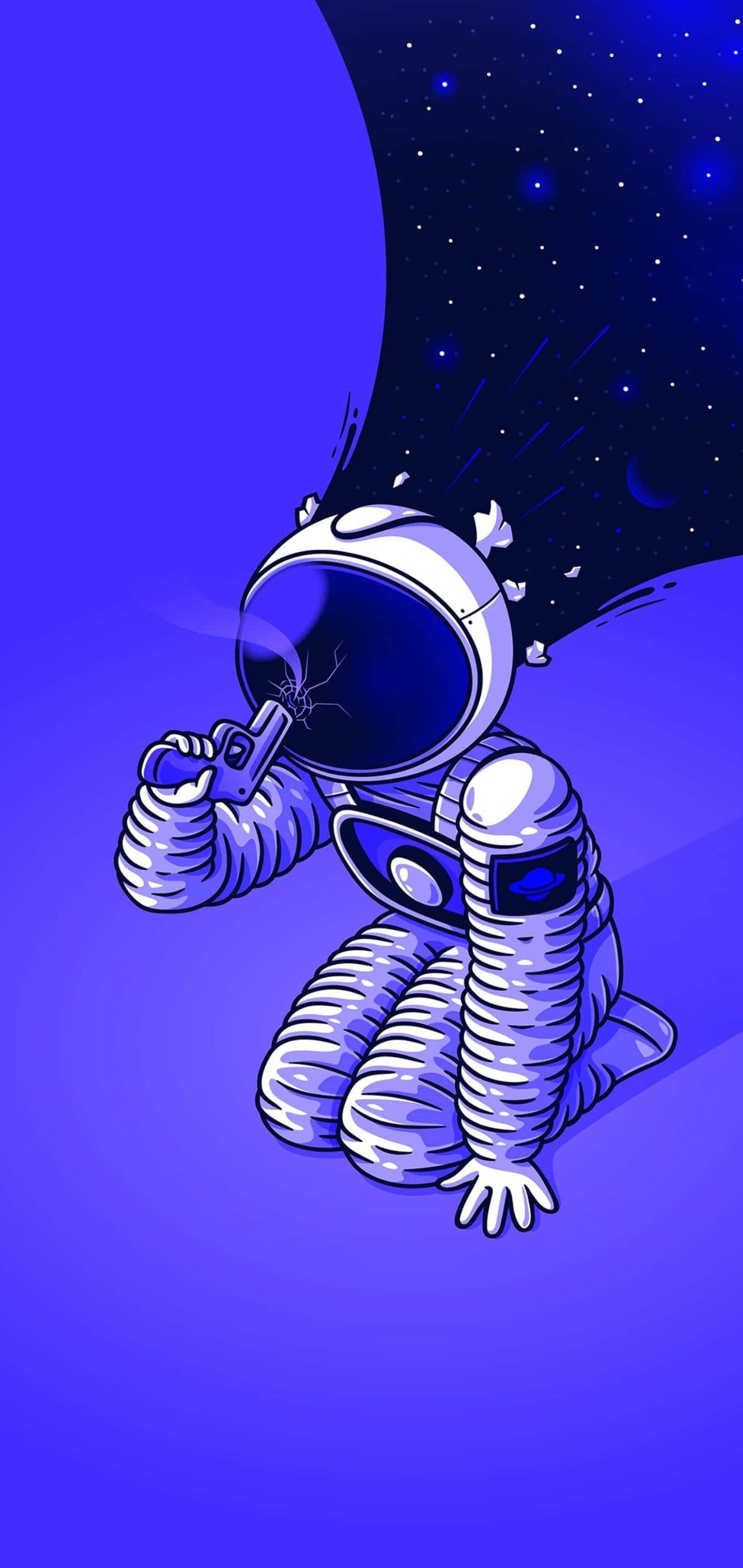 Cartoon astronaut with a space helmet and a space suit on (blue, azure, art, astronaut, electric blue)