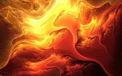 fire, orange, fractal art, abstract art, sky